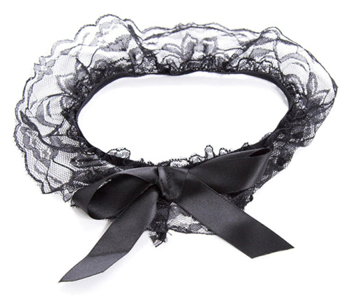 Эротическая кружевная подвязка черного цвета фото 5
