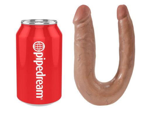 Двойной фаллос King Cock U-Shaped Small Double Trouble мулат фото 3