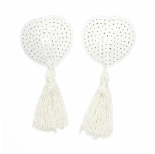 Белые пэстисы для груди с пайетками фото 2