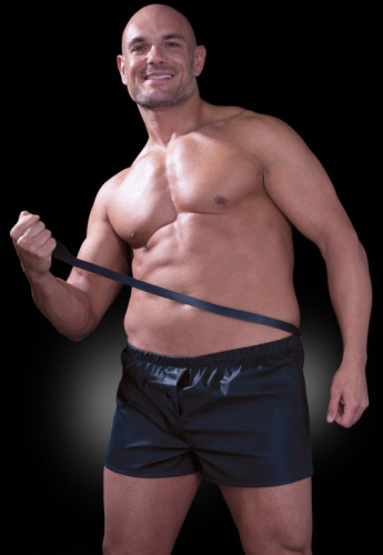 Черные мужские боксеры с поводком Fetish Obedience Boxer L/XL фото 2