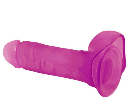 Розовый фаллоимитатор на присоске 19 см фото 4