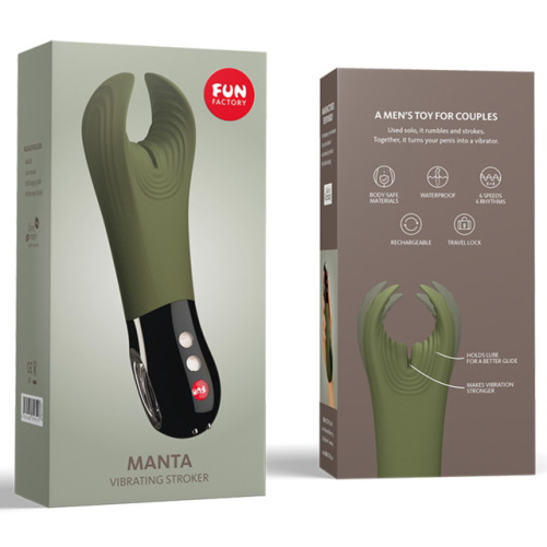 Уникальный мастурбатор с вибрацией Fun Factory Manta ежевичный фото 4