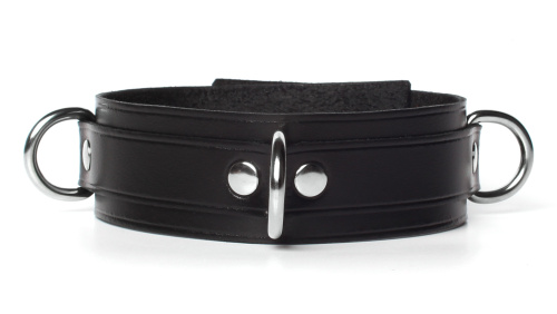 Кожаный набор ошейник с поводком и наручники черный фото 3