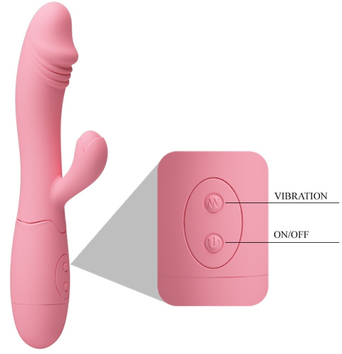 Перезаряжаемый вибратор с клиторальным стимулятором Pretty Love Snappy фото 6