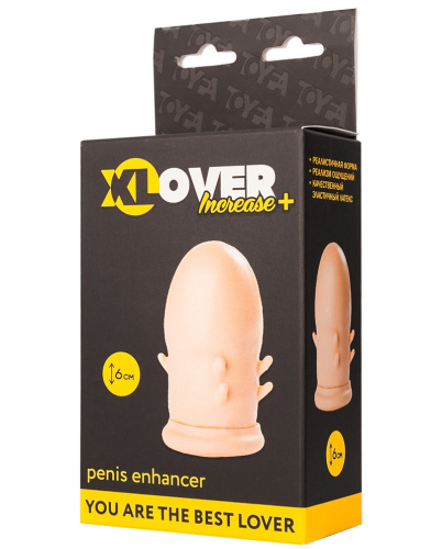 Удлиняющая насадка Toyfa из латекса с усиками плюс 6 см фото 6