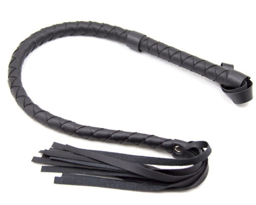 Черный плетеный кнут 85 см фото 2