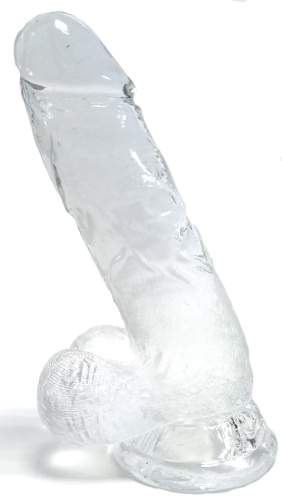 Реалистичный прозрачный фаллос с рабочей длиной 10,5 см фото 2