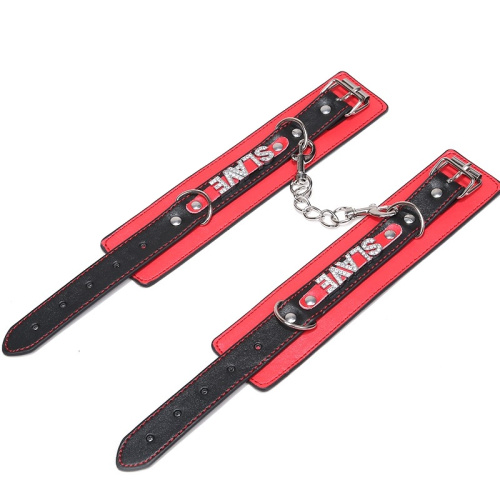 Наручники БДСМ красно-черные Slave фото 2