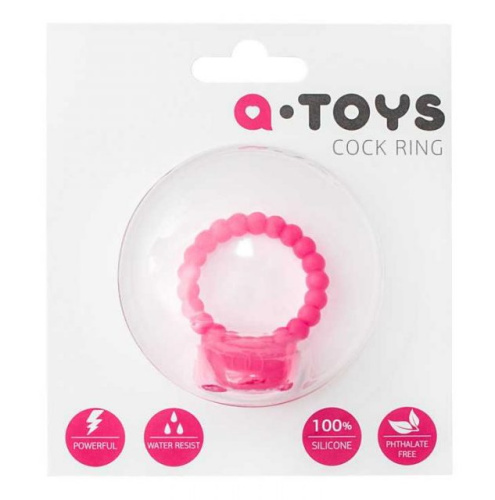Рельефное виброкольцо A-Toys розовое фото 4