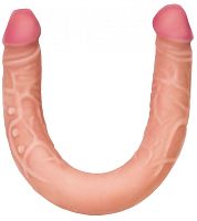 Двухголовый фаллоимитатор телесного цвета