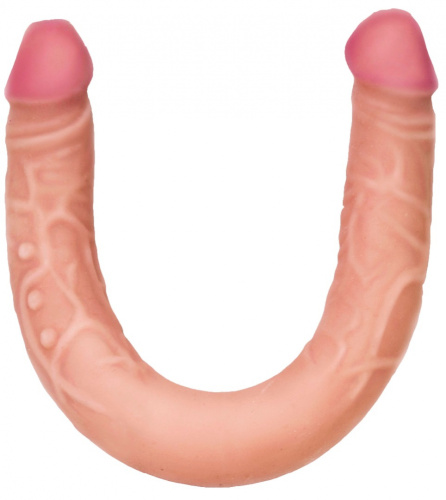 Двухголовый фаллоимитатор телесного цвета