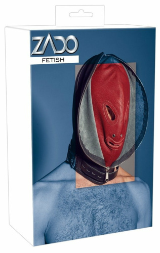 Двойная БДСМ маска из натуральной кожи Zado Fetish фото 7