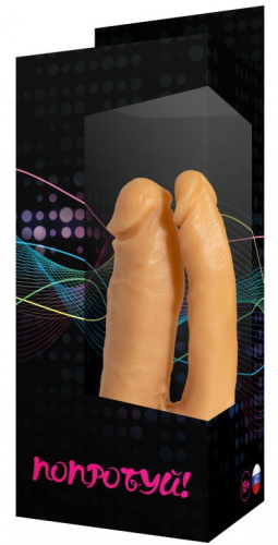 Двойной фаллоимитатор на присоске 14 см фото 3