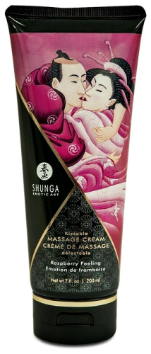 Съедобный массажный крем Shunga Raspberry Feeling со вкусом малины 200 мл фото 2