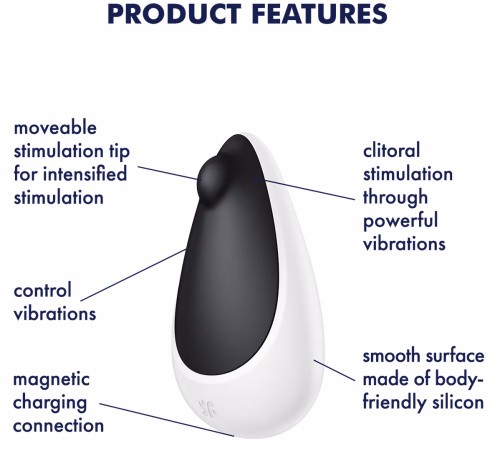 Клиторальный вибромассажер с толчковым стимулятором Satisfyer Spot On 3 черный фото 5