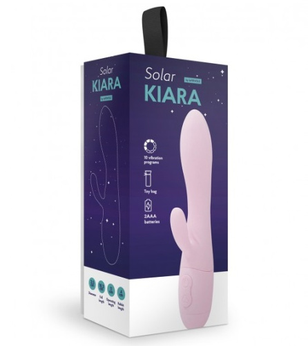 Вибратор с клиторальным стимулятором Kiara нежно-розовый фото 3