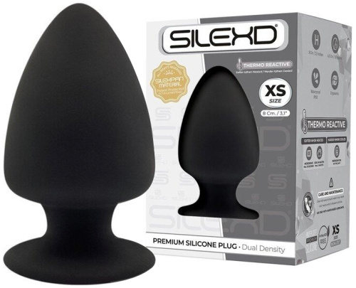 Анальная втулка с эффектом памяти SilexD Premium Silicone Plug XS черная