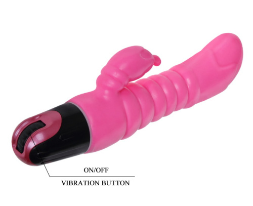 Розовый вибратор для точки G с клиторальным стимулятором фото 6