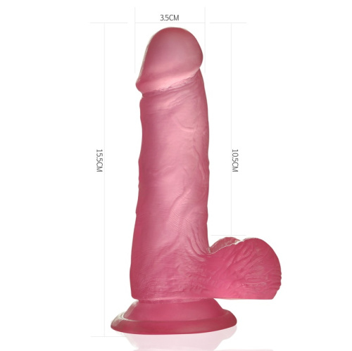 Розовый фаллос Jelly Studs Crystal Dildo Small 16 см фото 5