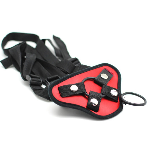 Трусики-сердечко для страпона с кармашком для вибропули фото 2