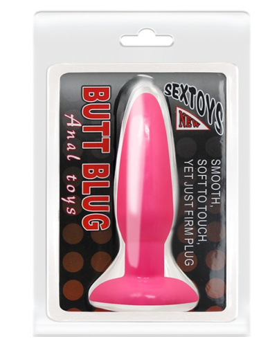 Яркая розовая анальная пробка с присоской фото 7