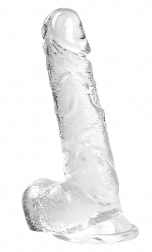 Прозрачный фаллоимитатор с мошонкой Intergalactic Oxygen 18 см фото 2