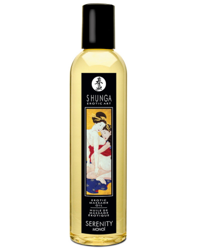Возбуждающее массажное масло Shunga Serenity с ароматом монои 250 мл фото 2