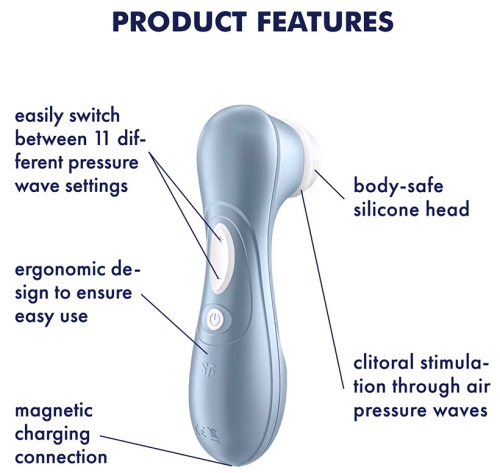 Вакуумно-волновой стимулятор клитора Satisfyer Pro 2 голубой фото 5