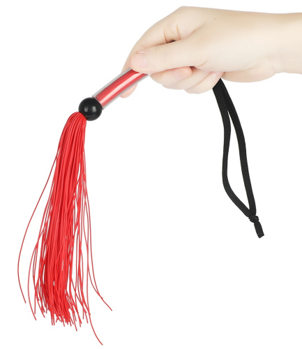 Небольшая плеть-флоггер красного цвета 38 см фото 4