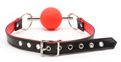 Красный кляп-шар из медицинского силикона фото 4