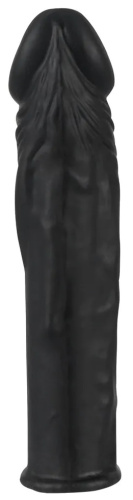 Удлиняющая черная насадка на пенис Silicone Extension + 4 см фото 6