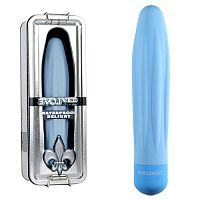 Голубой вибратор с желобками Fleur-de-lis Delight