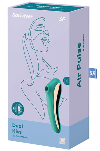 Вакуумно-волновой вибратор Satisfyer Dual Kiss зеленый ДЕФОРМИРОВАННАЯ УПАКОВКА фото 6