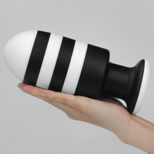 Черно-белая анальная пробка X-Missioner Butt Plug 19,5 см фото 3