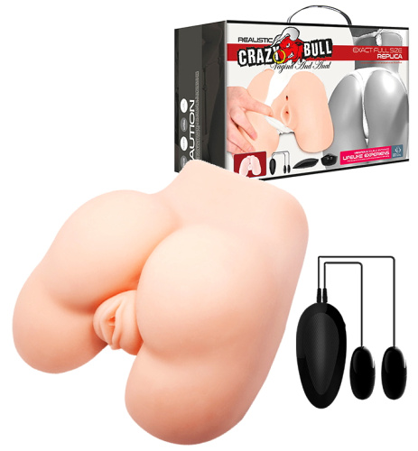 Мастурбатор Crazy Bull с вибрацией и двумя отверстиями