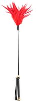 Красный перьевой тиклер с декорированной ручкой 65 см