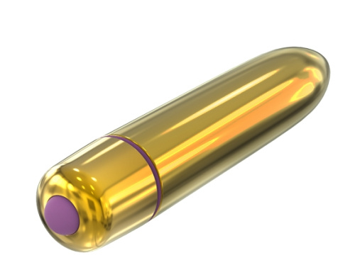 Золотая вибропулька с 10 режимами вибрации фото 3