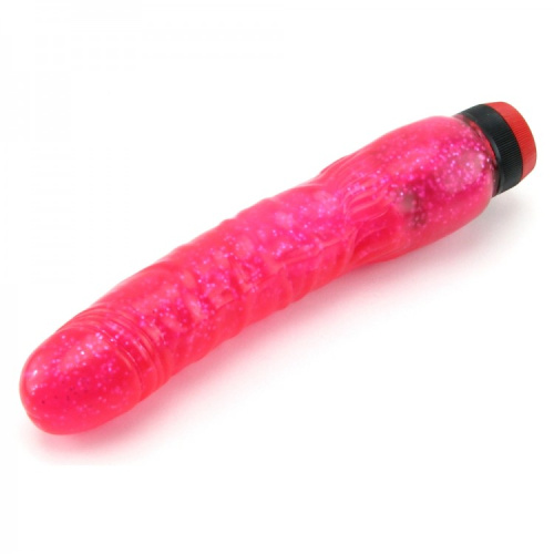 Вибратор с блестками Curved Hot Pinks 8 25in фото 3
