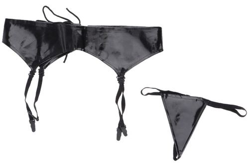 Пояс для чулок и трусики из винила фото 2