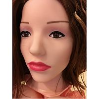 Кукла для секса с вибрацией с каштановыми волосами 3D Face Love Doll