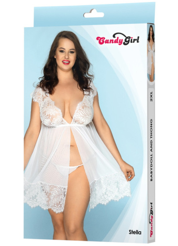 Откровенный бэби-долл белого цвета Candy Girl Stella XXL фото 3