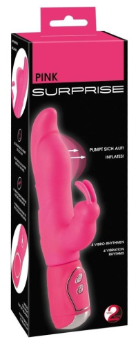 Вибратор с клиторальным стимулятором Pink Surprise фото 3