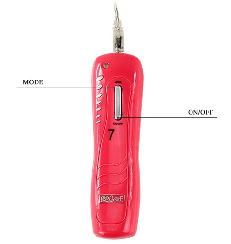 Розовая вибробабочка на ремешках Butterfly Mini с проводным пультом фото 5