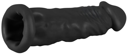 Удлиняющая черная насадка на пенис Silicone Extension + 4 см фото 7
