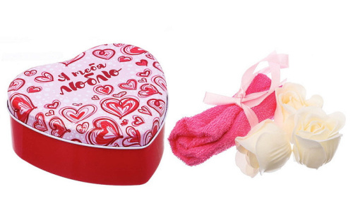 Набор из мыльных лепестков и полотенца Я тебя люблю фото 2