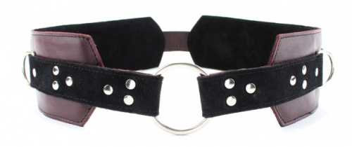 Пояс из натуральной кожи бордо фото 2