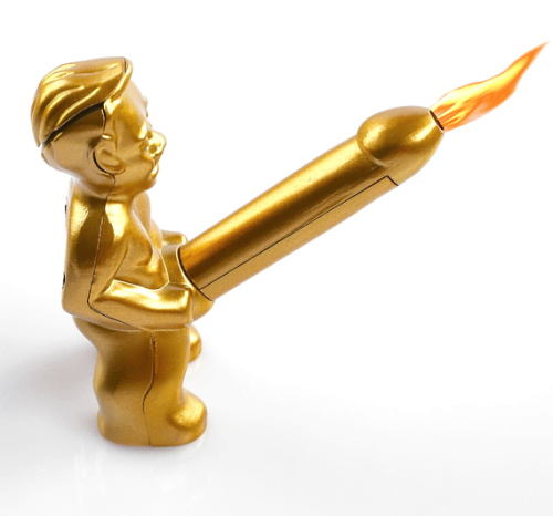 Зажигалка Женское счастье с кремнием, золотая фото 2