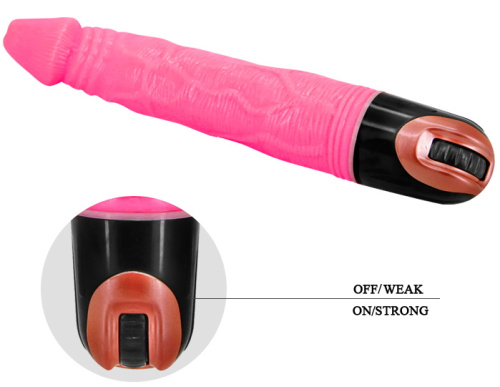 Реалистичный вибратор розового цвета 22 см фото 8