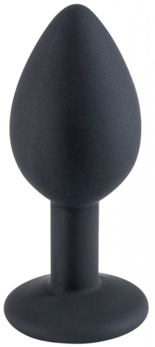 Черная силиконовая пробка с прозрачным стразом S фото 3