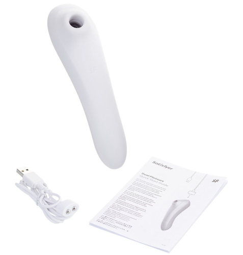 Клиторальный смарт-стимулятор с вибрацией Satisfyer Dual Pleasure белый фото 9